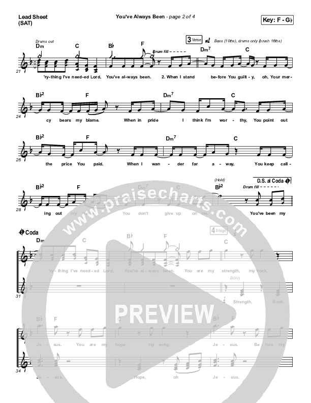 You've Always Been Lead Sheet (SAT) (Unspoken)