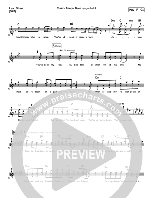 You've Always Been Lead Sheet (SAT) (Unspoken)