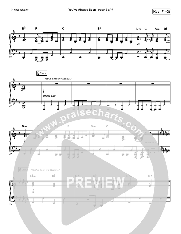 You've Always Been Piano Sheet (Unspoken)