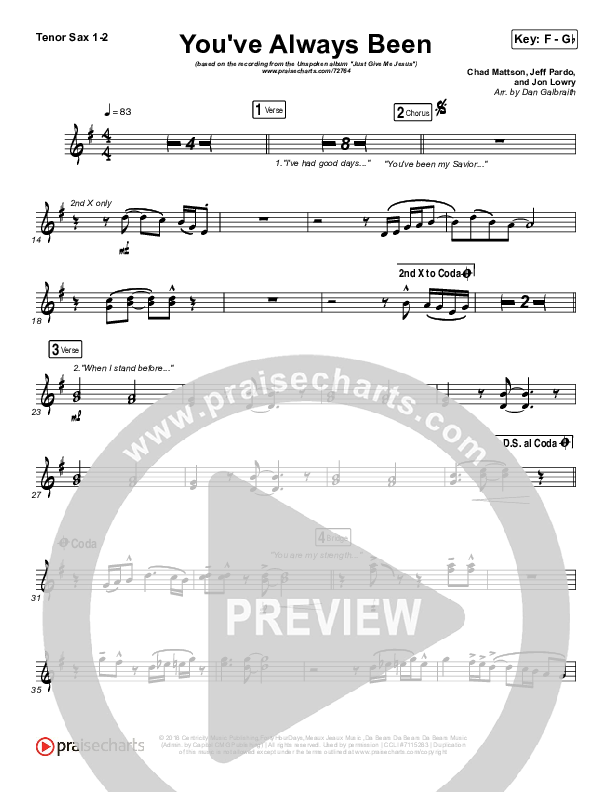 You've Always Been Tenor Sax 1/2 (Unspoken)