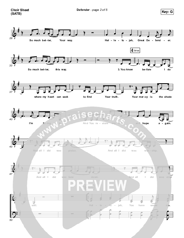 Defender (Live) Choir Sheet (SATB) (UPPERROOM / Abbie Simmons)