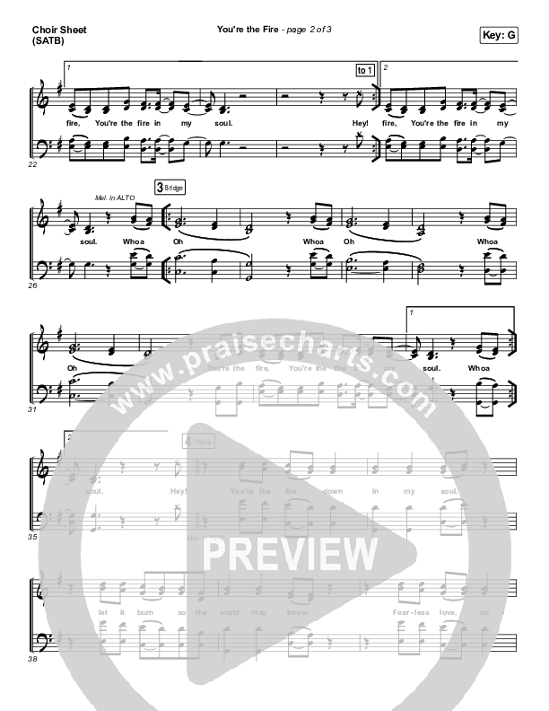 You're The Fire Choir Sheet (SATB) (People of the Earth)