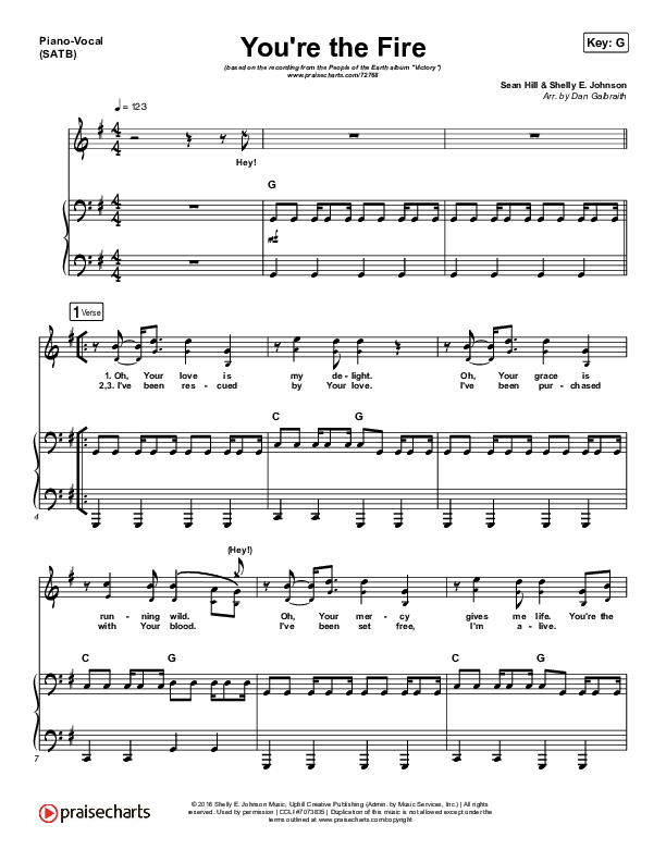 You're The Fire Piano/Vocal & Lead (People of the Earth)