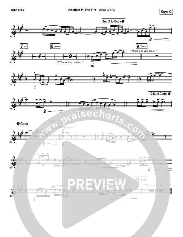 Another In The Fire Alto Sax (Hillsong UNITED)