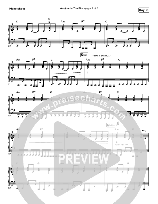 Another In The Fire Piano Sheet (Hillsong UNITED)