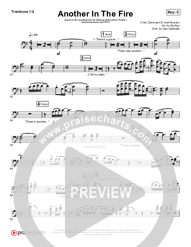 Another In The Fire Trombone 1/2 (Hillsong UNITED)