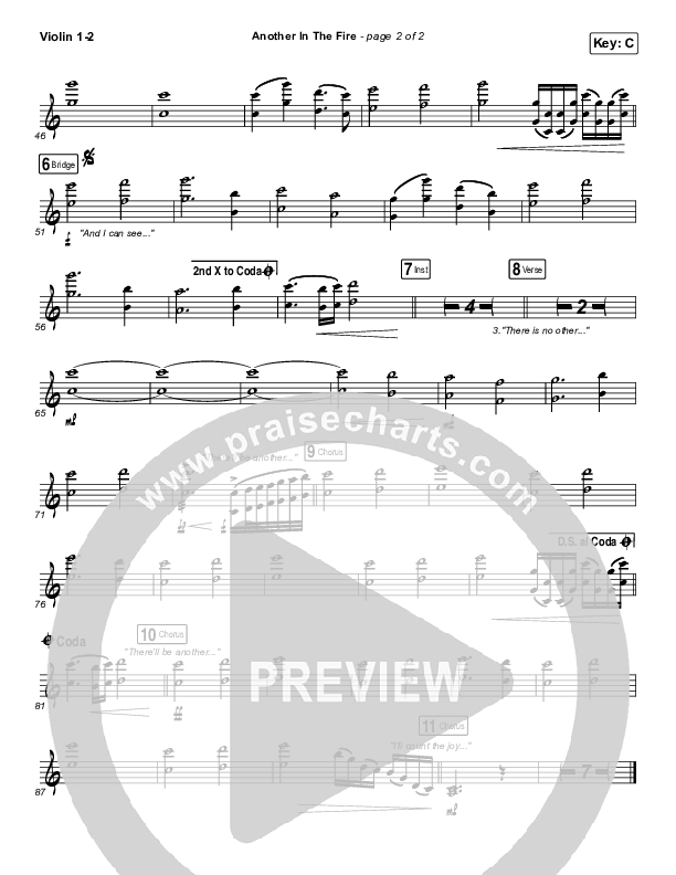 Another In The Fire Violin 1/2 (Hillsong UNITED)