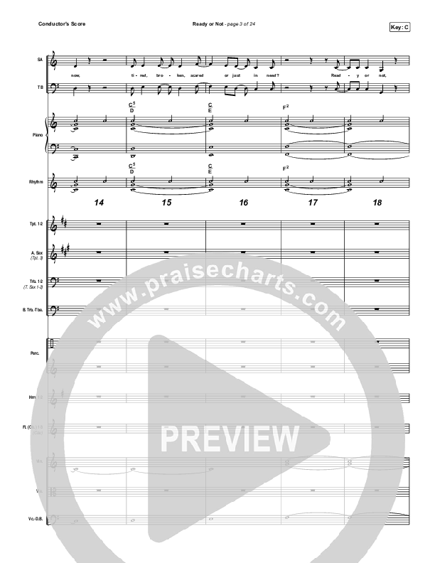 Ready Or Not Conductor's Score (Hillsong UNITED)