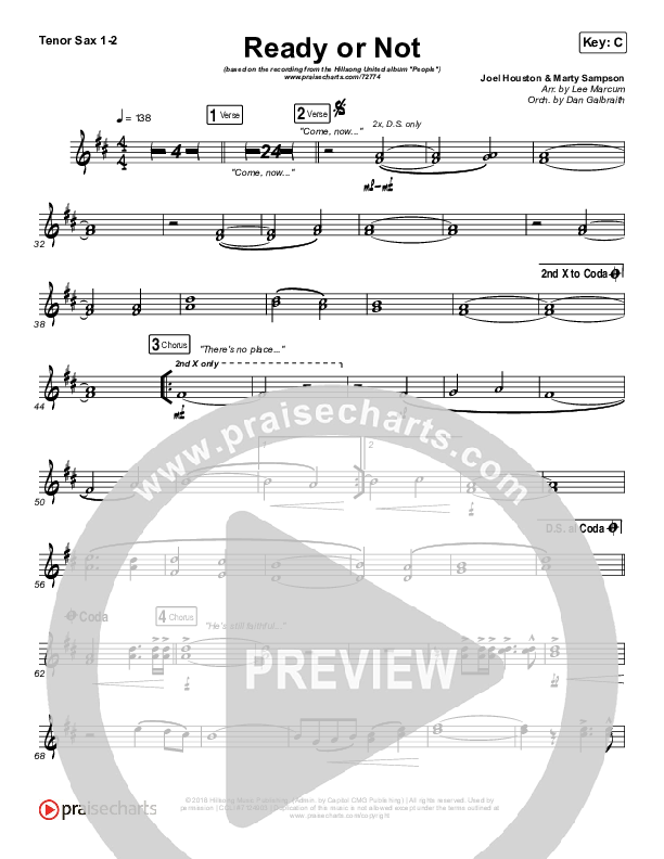 Ready Or Not Tenor Sax 1/2 (Hillsong UNITED)