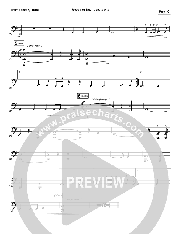 Ready Or Not Trombone 3/Tuba (Hillsong UNITED)