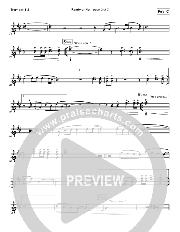 Ready Or Not Trumpet 1,2 (Hillsong UNITED)