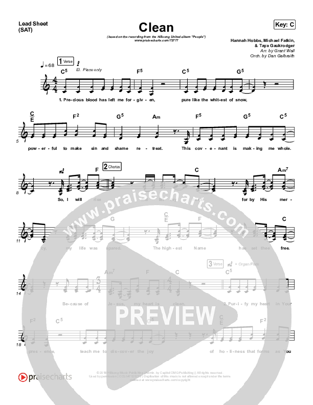Clean Lead Sheet (SAT) (Hillsong UNITED)