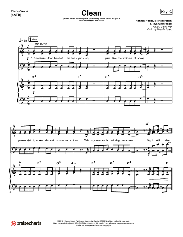 Clean Piano/Vocal (SATB) (Hillsong UNITED)