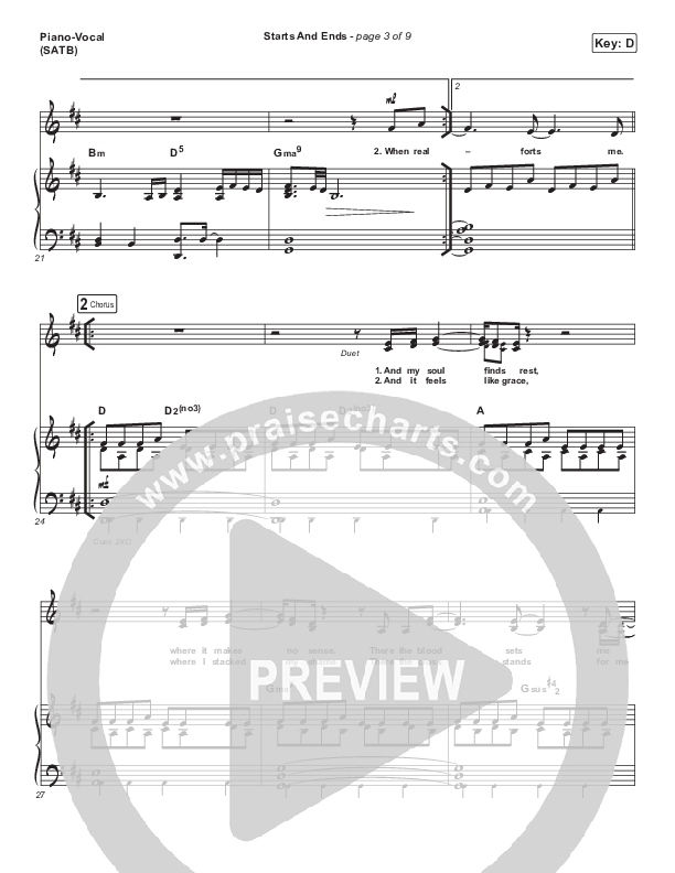 Starts And Ends Piano/Vocal Pack (Hillsong UNITED)