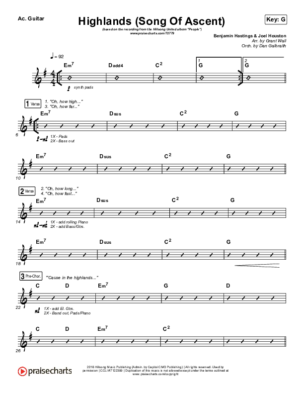 Highlands (Song Of Ascent) Acoustic Guitar (Hillsong UNITED)