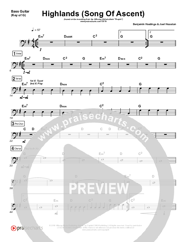 Highlands (Song Of Ascent) Bass Guitar (Hillsong UNITED)