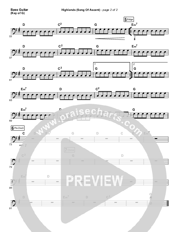 Highlands (Song Of Ascent) Bass Guitar (Hillsong UNITED)