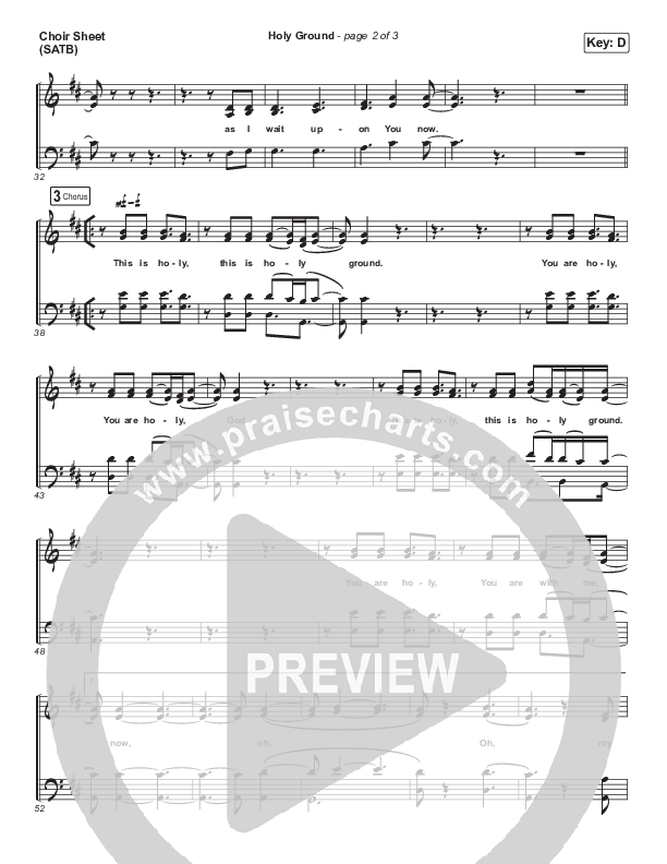 Holy Ground Choir Sheet (SATB) (Hillsong UNITED)