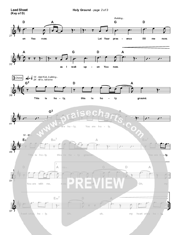 Holy Ground Lead Sheet (Melody) (Hillsong UNITED)