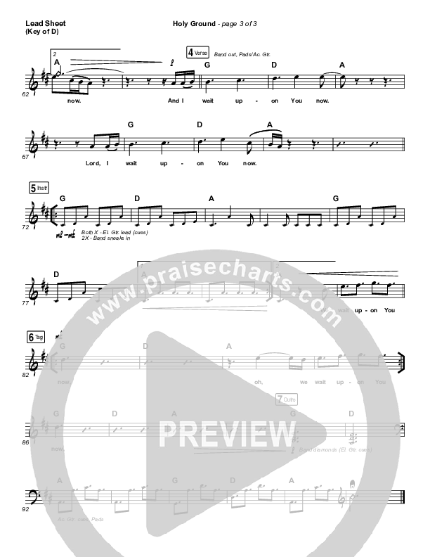 Holy Ground Lead Sheet (Melody) (Hillsong UNITED)