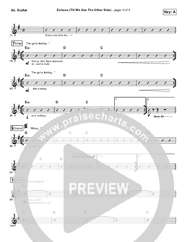 Echoes (Till We See The Other Side) Acoustic Guitar (Hillsong UNITED)