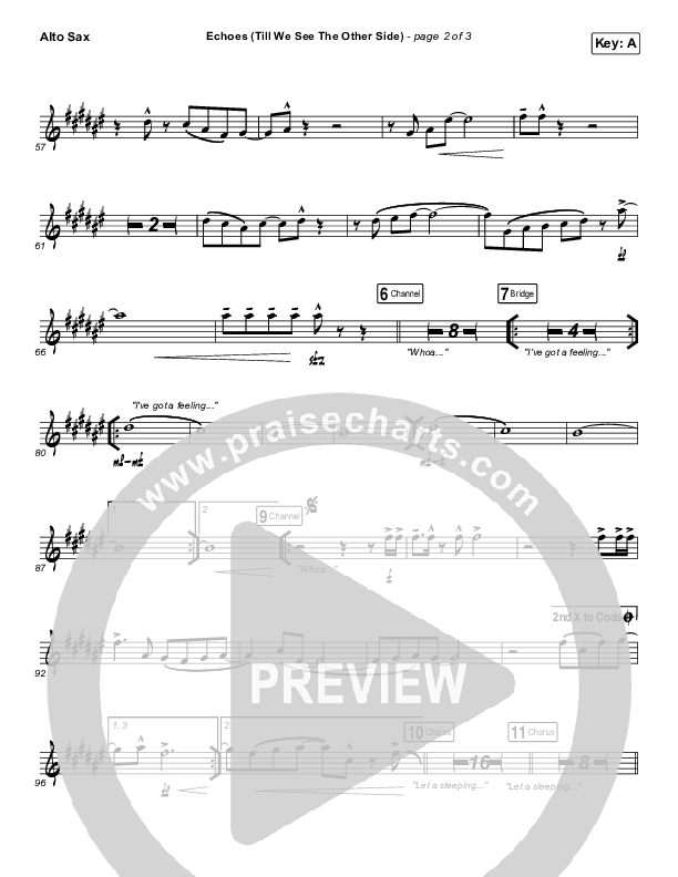 Echoes (Till We See The Other Side) Alto Sax (Hillsong UNITED)