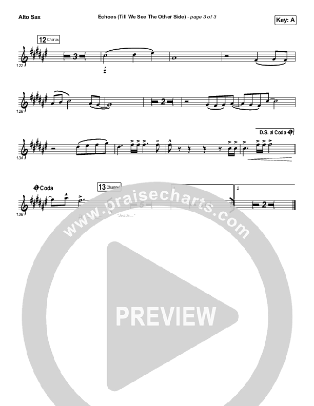 Echoes (Till We See The Other Side) Alto Sax (Hillsong UNITED)