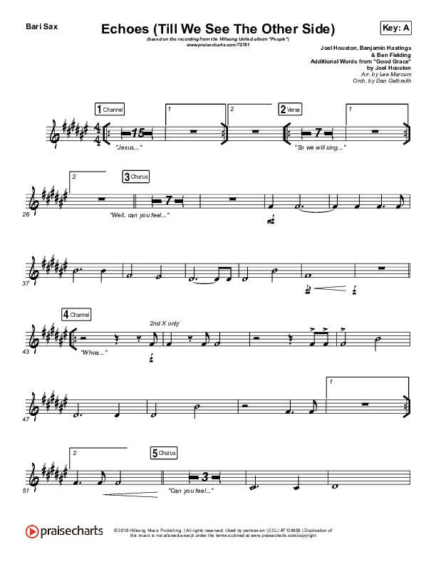 Echoes (Till We See The Other Side) Bari Sax (Hillsong UNITED)