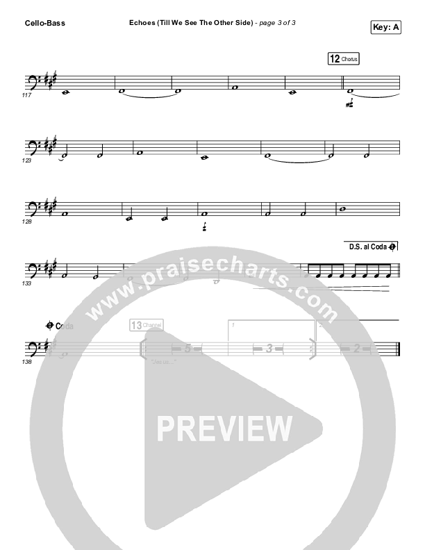 Echoes (Till We See The Other Side) Cello/Bass (Hillsong UNITED)