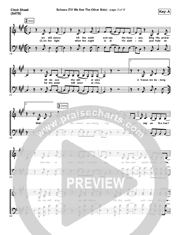 Echoes (Till We See The Other Side) Choir Sheet (SATB) (Hillsong UNITED)