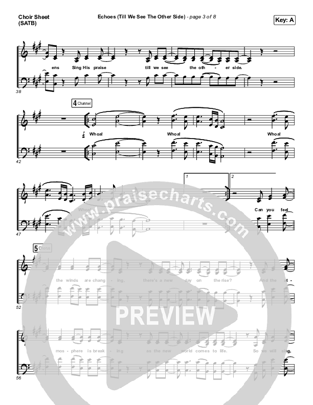 Echoes (Till We See The Other Side) Choir Sheet (SATB) (Hillsong UNITED)