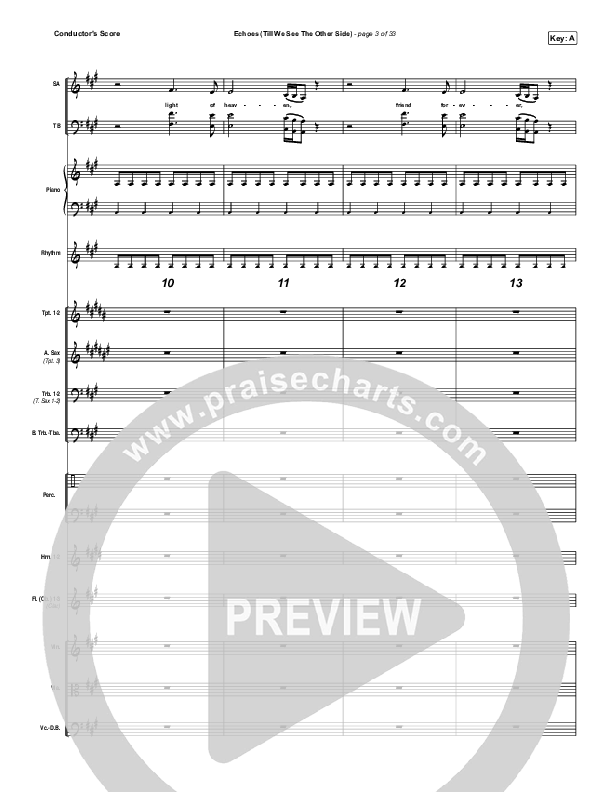 Echoes (Till We See The Other Side) Conductor's Score (Hillsong UNITED)