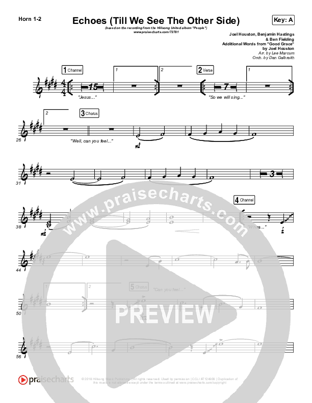 Echoes (Till We See The Other Side) Brass Pack (Hillsong UNITED)