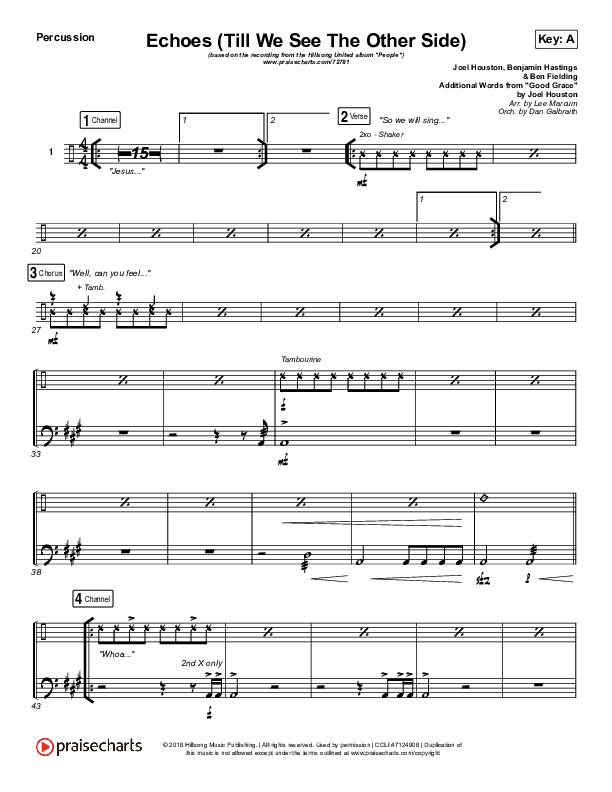 Echoes (Till We See The Other Side) Percussion (Hillsong UNITED)