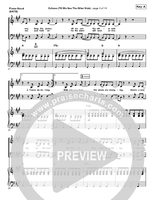 Echoes (Till We See The Other Side) Piano/Vocal (SATB) (Hillsong UNITED)