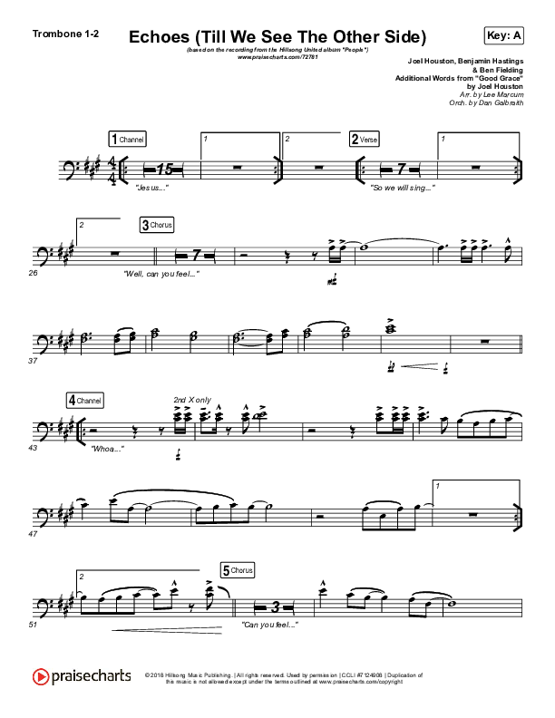 Echoes (Till We See The Other Side) Trombone 1/2 (Hillsong UNITED)
