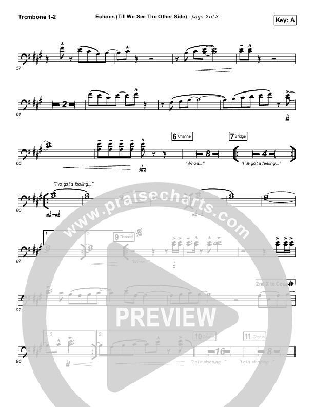 Echoes (Till We See The Other Side) Trombone 1/2 (Hillsong UNITED)