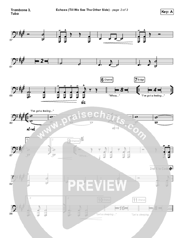 Echoes (Till We See The Other Side) Trombone 3/Tuba (Hillsong UNITED)