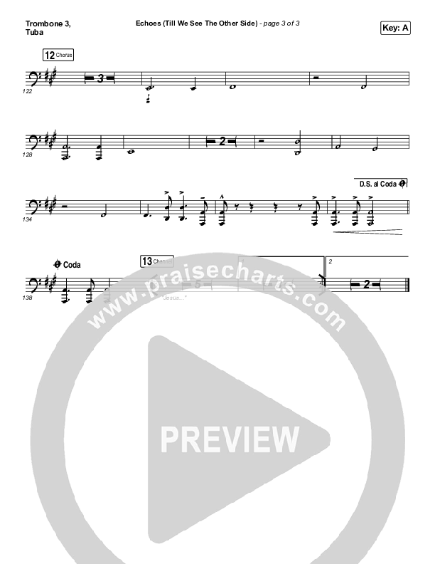 Echoes (Till We See The Other Side) Trombone 3/Tuba (Hillsong UNITED)