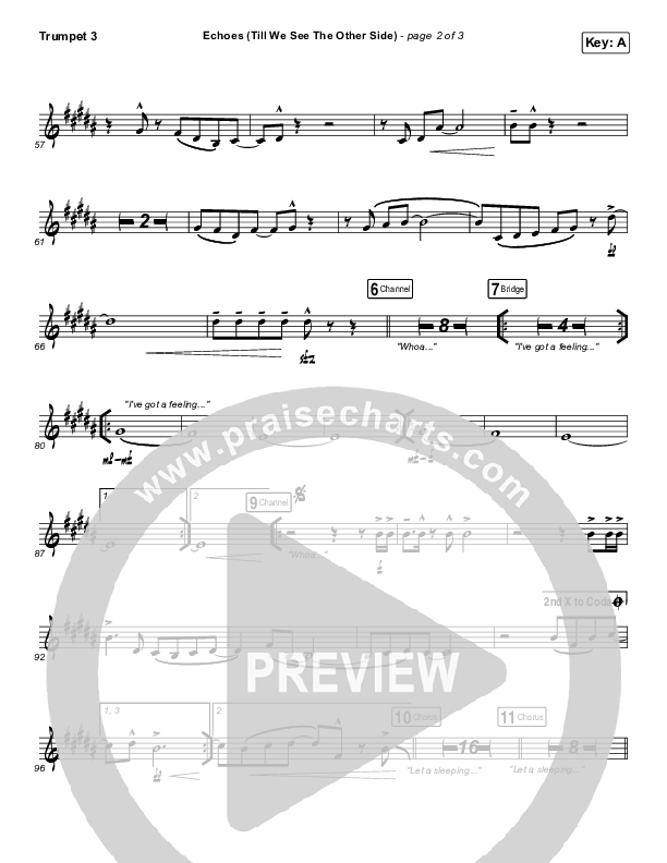 Echoes (Till We See The Other Side) Trumpet 3 (Hillsong UNITED)