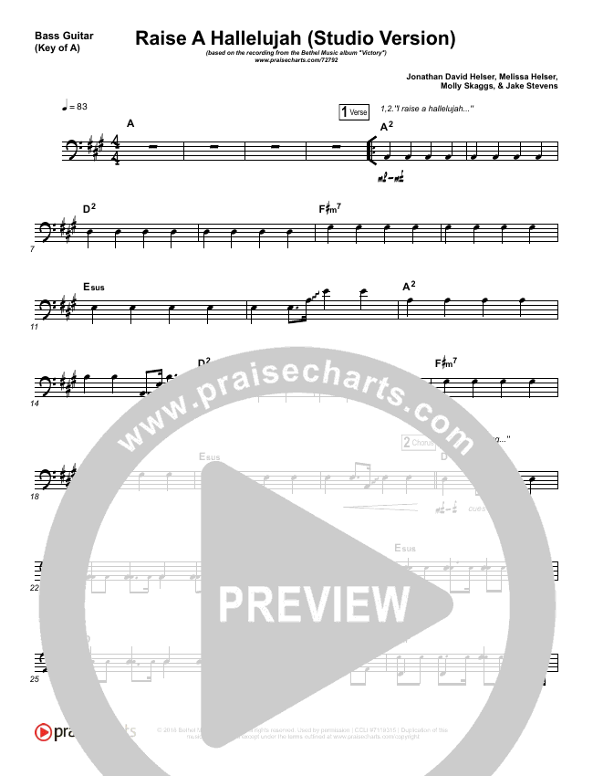 Bass Tab Chart