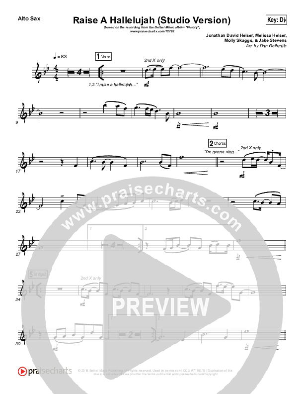 Raise A Hallelujah (Studio) Wind Pack (Bethel Music)