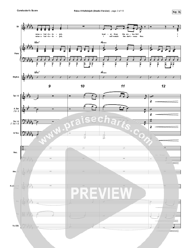 Raise A Hallelujah (Studio) Conductor's Score (Bethel Music)