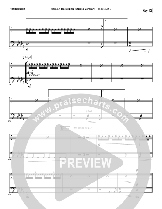 Raise A Hallelujah (Studio) Percussion (Bethel Music)