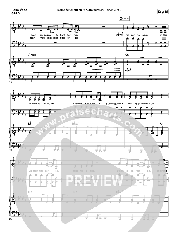 Raise A Hallelujah (Studio) Piano/Vocal (SATB) (Bethel Music)