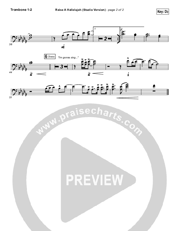 Raise A Hallelujah (Studio) Trombone 1/2 (Bethel Music)