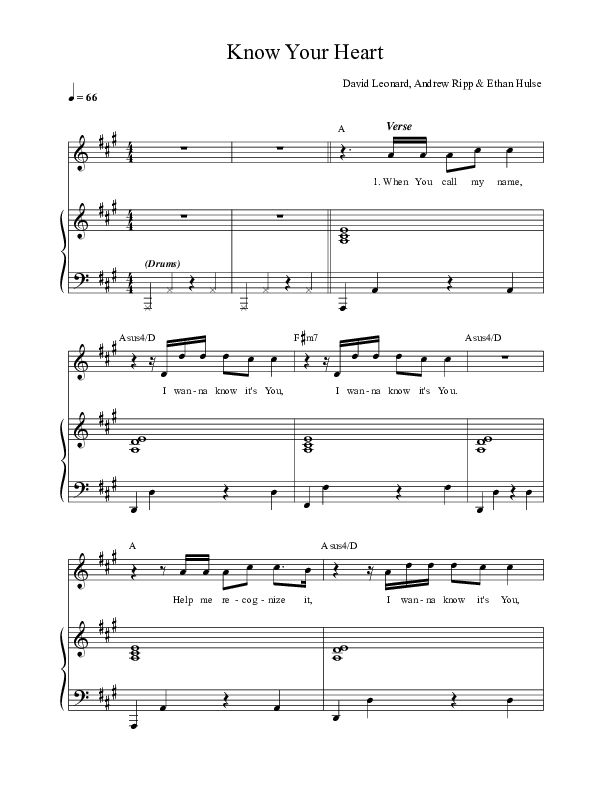 Know Your Heart Lead & Piano (David Leonard)