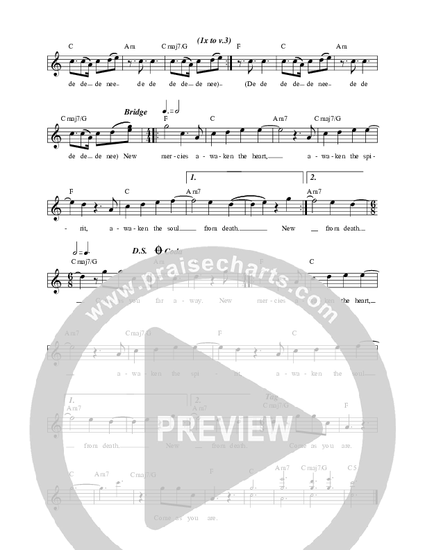 Come As You Are (David Leonard) PraiseCharts