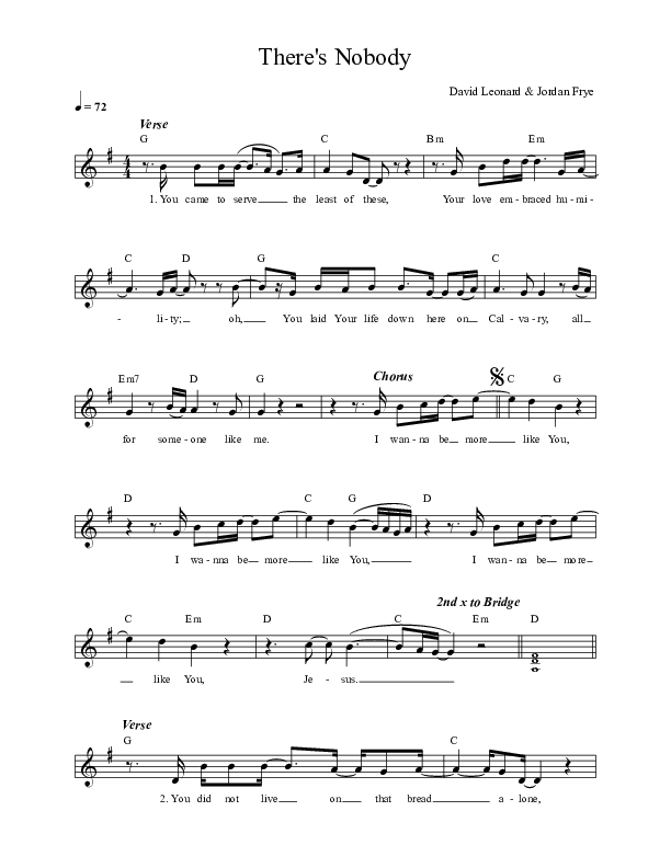 There's Nobody Lead Sheet (David Leonard)