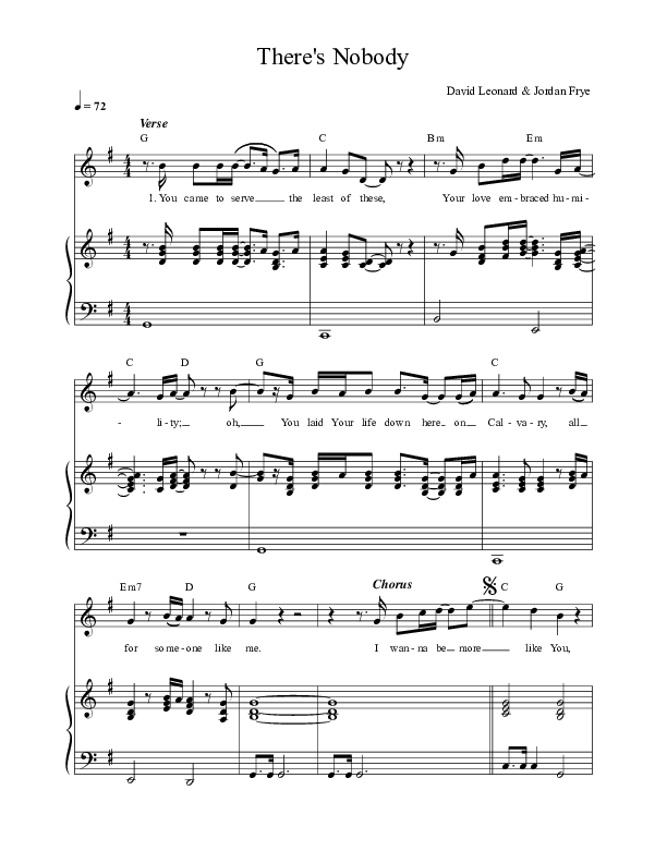 There's Nobody Lead & Piano (David Leonard)